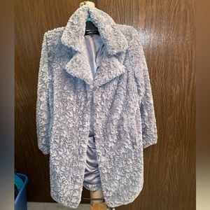 Gray Furry Kenneth Cole Coat